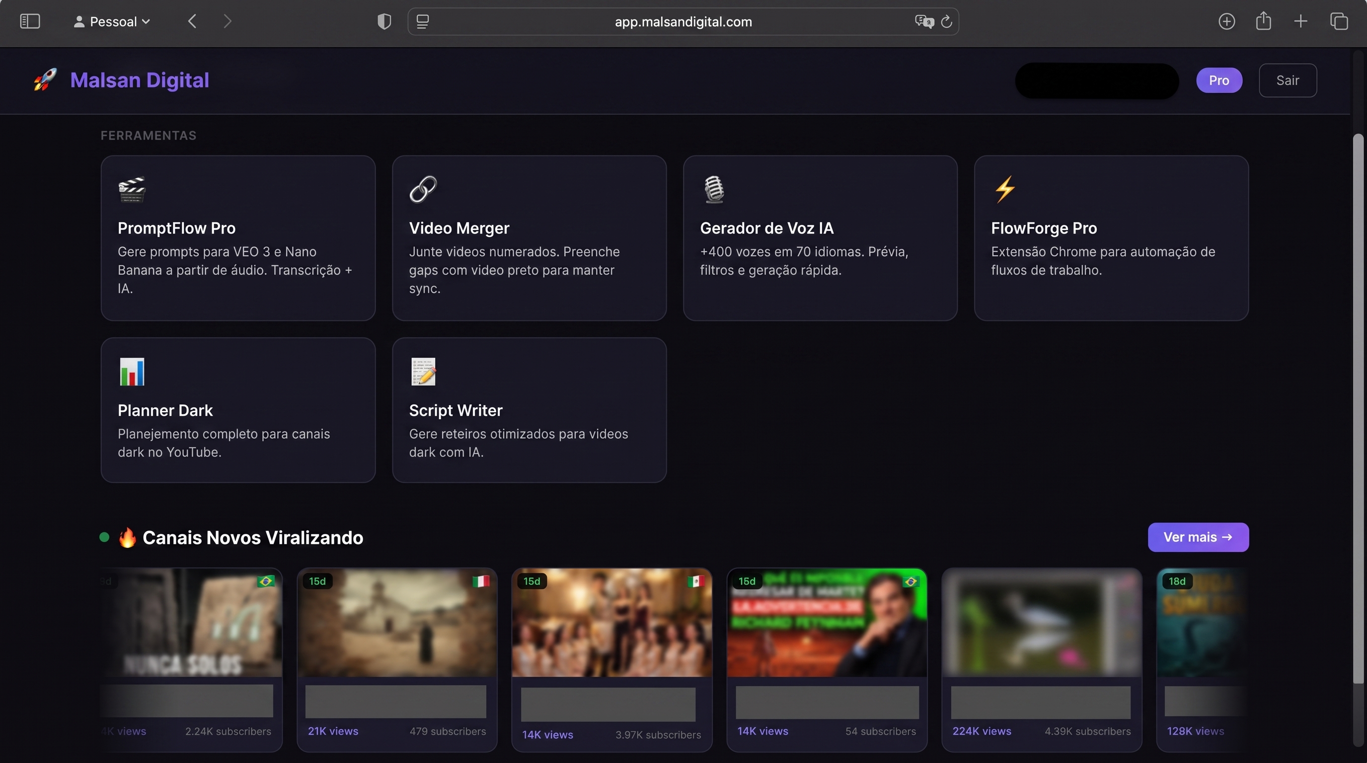 Dashboard FlowForge Tools